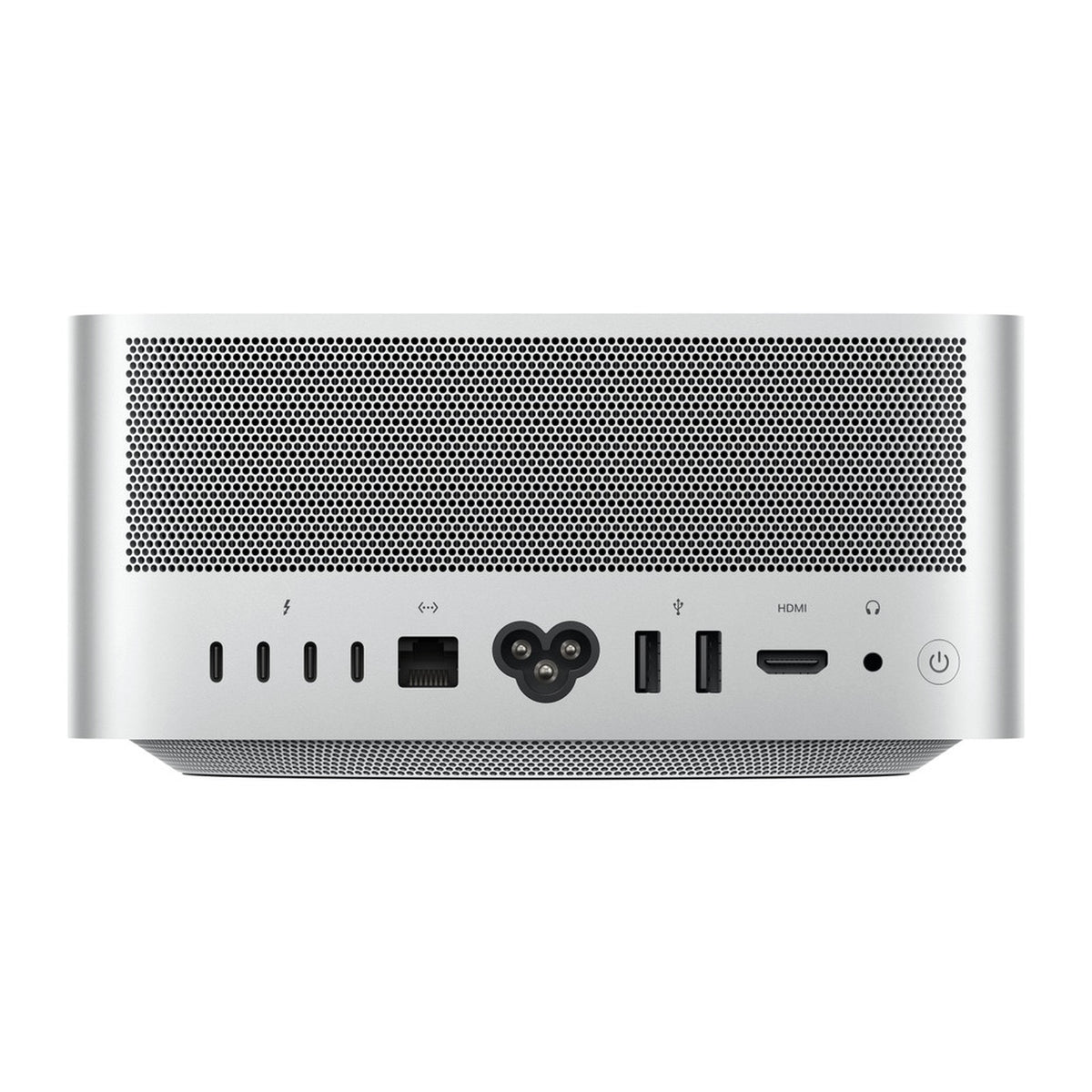 Parte trasera del Mac Studio: cuatro Thunderbolt, Ethernet, HDMI, dos USB-A y auriculares